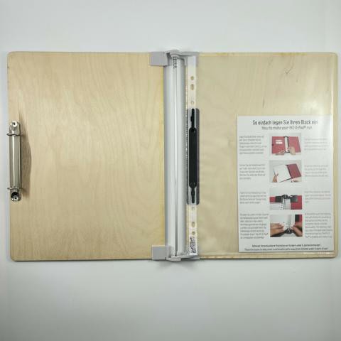 IKE-O-Pad Ringbuch System mit Ringbuchmechanik 2 Ringe Birkenholz aufgeschlagen