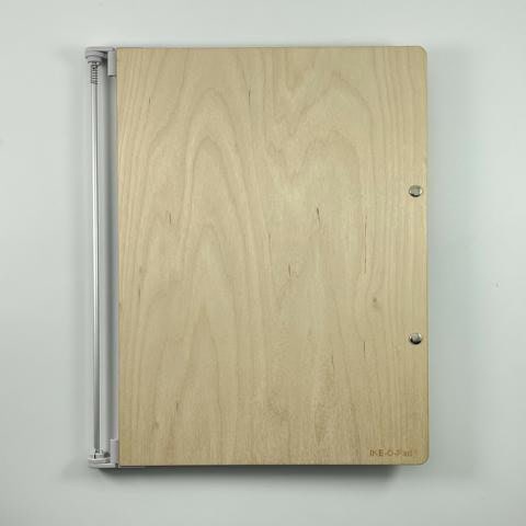 IKE-O-Pad Ringbuch System mit Ringbuchmechanik 2 Ringe Birkenholz zugeschlagen